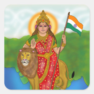 Göttin Bharat Mata Aufkleber