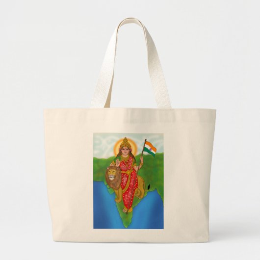 Göttin Bharat Mata-Tasche Jumbo Stoffbeutel (Vorne)