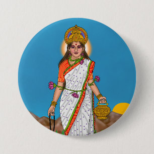 Göttin Brahmacharini Knopf Button