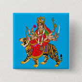 Göttin Chandraghanta Knopf Button (Vorderseite)