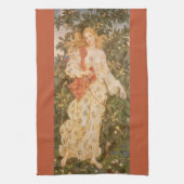 Göttin der Blüten und Blume, Flora von Morgan Geschirrtuch (Vertikal)
