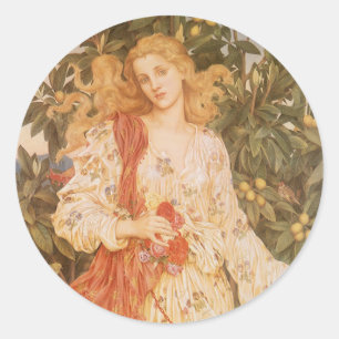 Göttin der Blüten und Blumen, Flora von Morgan Runder Aufkleber