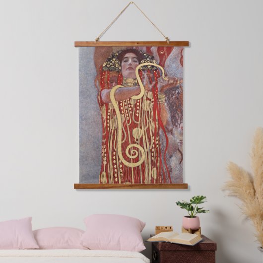 Göttin der Gesundheit, Hygieia (Salus), Gustav Kli Wandteppich Mit Holzrahmen (Schlafzimmer)