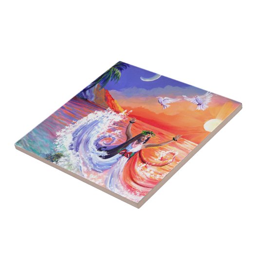 Göttin der Intuition Hawaiian Beach Keramik Tile Fliese (Seite)
