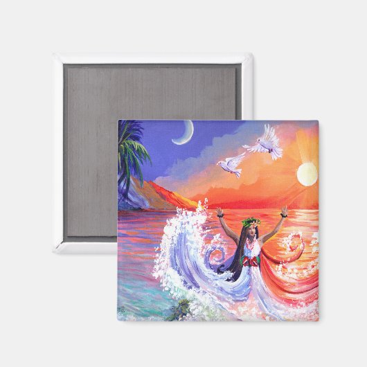 Göttin der Intuition im Hawaii Beach Magnet (Vorderseite/Rückseite)