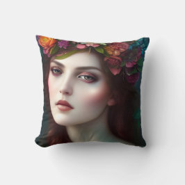 Göttin der Liebe Portrait der Atemberaubenden Blum Kissen