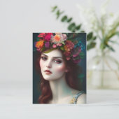 Göttin der Liebe Portrait der Atemberaubenden Blum Postkarte (Stehend Vorderseite)
