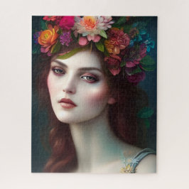 Göttin der Liebe Portrait der Atemberaubenden Blum Puzzle
