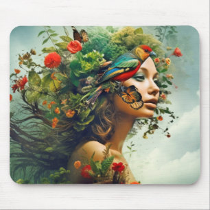 Göttin der Natur Mystische ätherische Fantasiewelt Mousepad