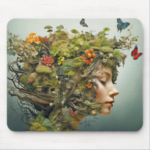 Göttin der Natur Mystische ätherische Fantasiewelt Mousepad