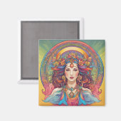 Göttin der Regenbogen Magnet (Vorderseite/Rückseite)