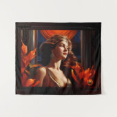 Göttin der Sonne Art Deco Romantischer Glamour Wandteppich (Vorderseite (Horizontal))