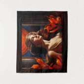 Göttin der Sonne Art Deco Romantischer Glamour Wandteppich (Vorderseite)