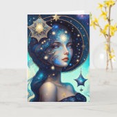 Göttin der Sterne Jeden Anlaß Grußkarte Karte (Gelbe Blume)