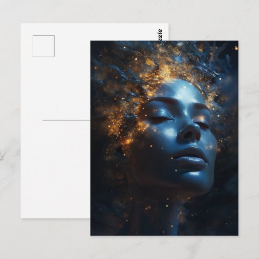 Göttin der Sterne Postkarte (Vorne/Hinten)