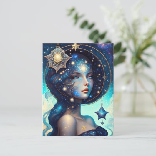 Göttin der Sterne Postkarte (Stehend Vorderseite)