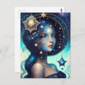 Göttin der Sterne Postkarte (Vorne/Hinten)