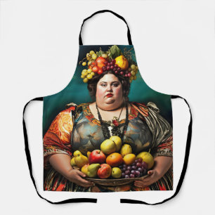 "Göttin der Überindulgenz" Farbportrait Schürze