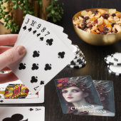 Göttin der Winterfantasy-Floralportrait Spielkarten (In Situ)