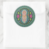 Göttin des Frühlings Mandala Runder Aufkleber (Tasche)