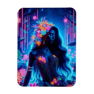 Göttin des Lichneons glühende Forest Fantasy Art Magnet