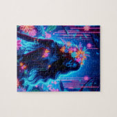 Göttin des Lichneons glühende Forest Fantasy Art Puzzle (Horizontal)