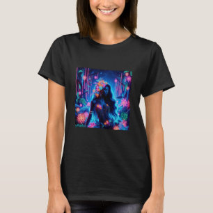 Göttin des Lichneons glühende Forest Fantasy Art T-Shirt