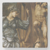 Göttin, die das Glücksrad dreht (Burne-Jones) Steinuntersetzer (Vorderseite)