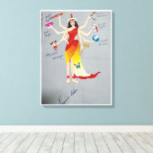 Göttin Durga als Mutter Natur Leinwanddruck (Insitu (Holzboden))