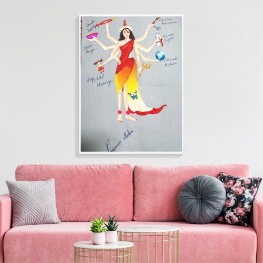 Göttin Durga als Mutter Natur Leinwanddruck (Insitu (Wohnzimmer))
