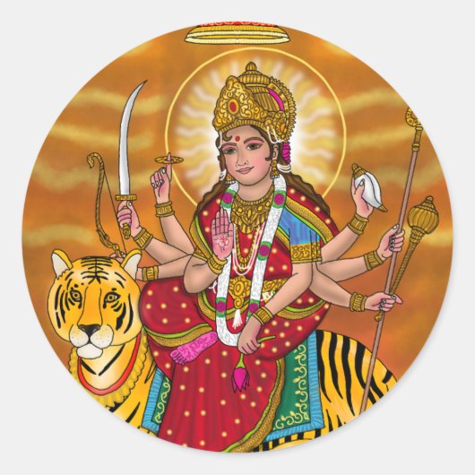 Göttin Durga Aufkleber (Vorderseite)