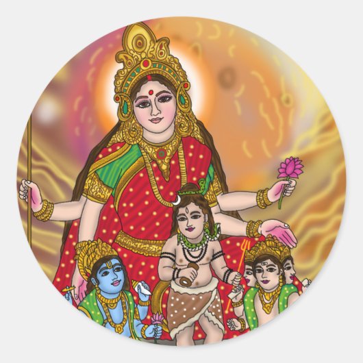 Göttin Durga Aufkleber (Vorderseite)