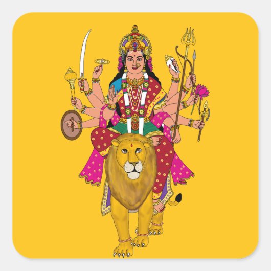 Göttin Durga Aufkleber – Göttlicher Hindu-Devi-Spi (Vorderseite)