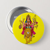 Göttin Durga Button – Göttliche Hindu-Devi Spiritu (Vorne & Hinten)