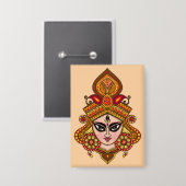 Göttin Durga Gesicht Knopf Button (Vorderseite/Rückseite)
