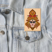 Göttin Durga Gesicht Knopf Button (Insitu)