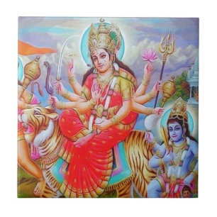 Göttin Durga Ji Malerei Fliese