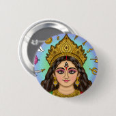 Göttin Durga Knopf Button (Vorne & Hinten)