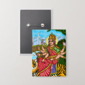 Göttin Durga Knopf Button (Vorderseite/Rückseite)