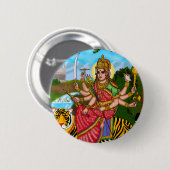 Göttin Durga Knopf Button (Vorne & Hinten)