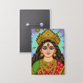 Göttin Durga Knopf Button (Vorderseite/Rückseite)