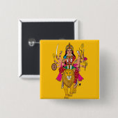 Göttin Durga Knopf – Göttliche Hindu-Devi Spiritua Button (Vorne & Hinten)