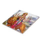 Göttin Durga mit Löwe-Malerei Fliese (Seite)