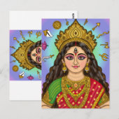 Göttin Durga Postkarte (Vorne/Hinten)