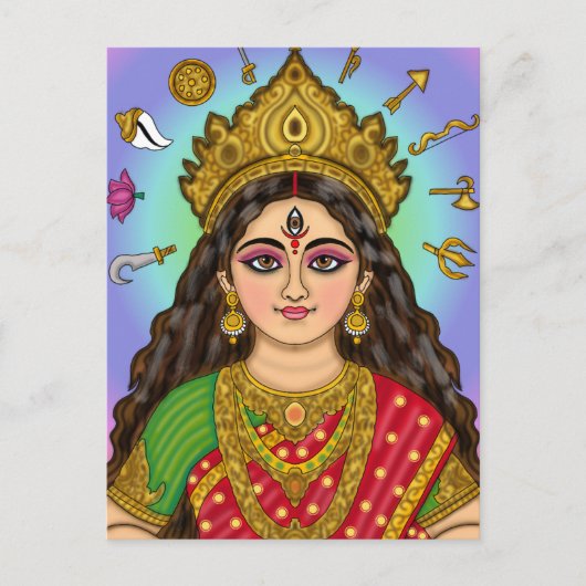 Göttin Durga Postkarte (Vorderseite)