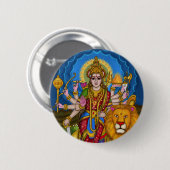 Göttin Durga Retro Vintage Knopf Button (Vorne & Hinten)