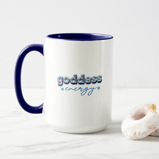 Göttin Energie (blau) Tasse (Mit Donut)