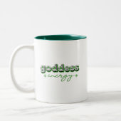 Göttin Energie (grün) Zweifarbige Tasse (Links)