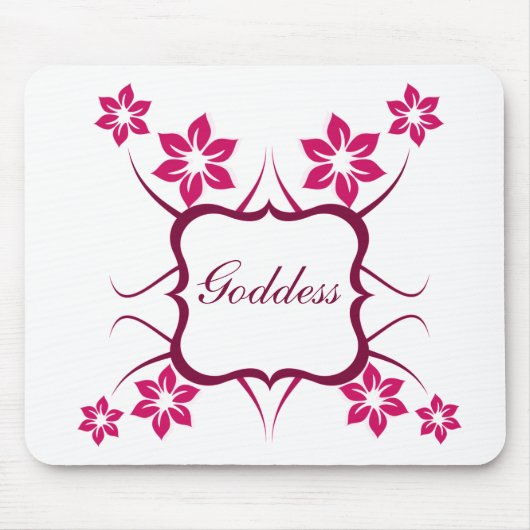 Göttin Floral Mousepad, Magenta Mousepad (Vorne)