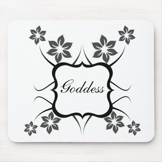 Göttin florale Mousepad, dunkelgrau Mousepad (Vorne)